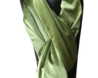 Apple Green Velvet Scarf