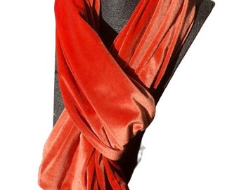 Burnt Orange Velvet Scarf