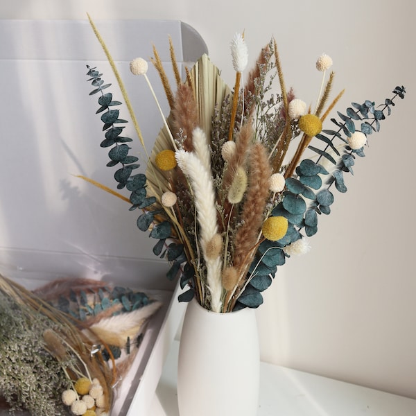 Dried Palm and Wildflower Kit DIY kit with palm leaf, eucalyptus, wheat and arrangement of other mixed flowers Twine is included for crafts.