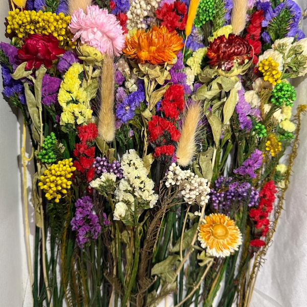 Dried Wildflower Craft Kit: Organic Bouquet Supplies with Twine