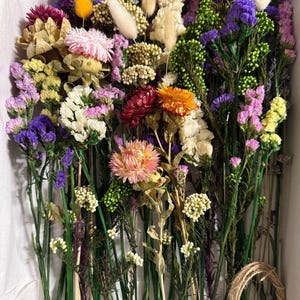 Dried Organic Wildflower DIY Craft kit with preserved wildflowers and twine to create your own bouquet, jewelry, soap making, epoxy use,etc.