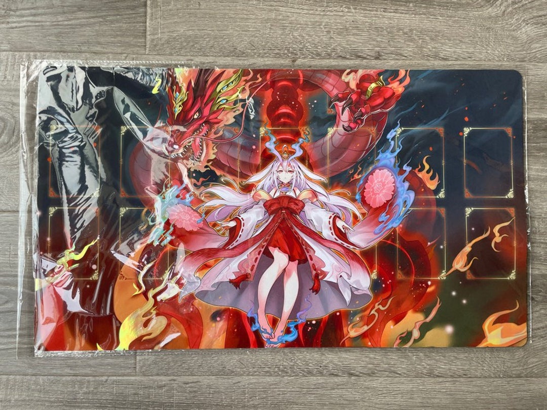 Yugioh Playmat Kurikara Divincarnate Fire Theme Holographic Etsy
