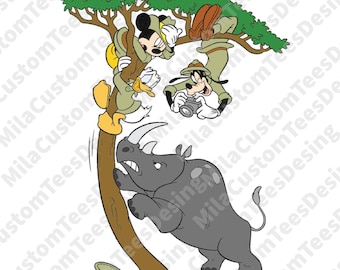Mickey Safari PNG, Goofy Birthday, Animal Kingdom PNG (Digital Download)