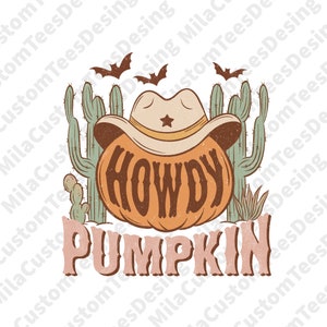 Howdy Pumpkin Png, western fall png, Autumn png, Sublimation Design, instant Download