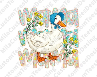 Floral Mama Duck Png, Mama Goose Png, Mother's Day Png, Floral Mama Png, Goose Lover Sublimation, Vintage mama png, Coquette Mama png