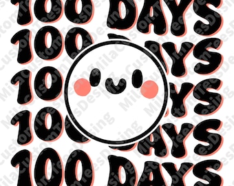 100 days of school png, Happy 100 days png, Retro Smiley Face Png, 100 days Teacher Shirt, png Files for Cricut