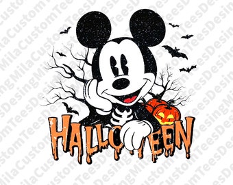 Halloween Mouse Png, retro halloween png, kids halloween png, sublimation png, trendy halloween png, skeleton png
