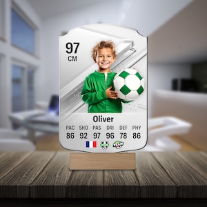 Carte de football personnalisable, FootCard argent joueur de football 2024, Cadeau fan de football, Carte de football personnalisée, Cadeau pour enfant, fils, papa, petit ami lui