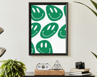 Trippy Smiley Face Poster | 70's Wall Art | Trippy Wall Art | Printable Wall Art | Trendy Wall Art |  Psychedelic Room Décor | Smiley Poster