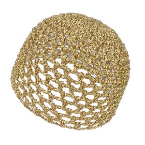 Viscose Glitter Glitter | Handgehaakte feestmuts met doodshoofd | GOUD