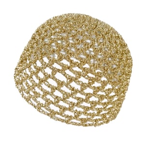 Hand-Crocheted Skull Cap Fine Mesh Hat | VINTAGE GOLD METALLIC |