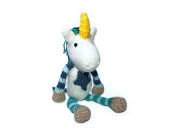 Hand Knitted Unicorn Toy Gift