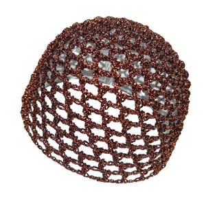 Hand-Crocheted Skull Cap Party Hat | BROWN METALLIC
