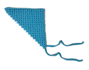 Hand Crocheted Hair Kerchief Neckerchief | Turquoise |