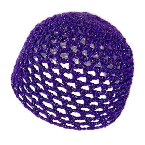 Può includere: Rete per capelli in crochet viola con finitura scintillante.