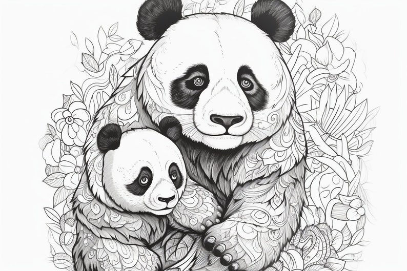 30 Pandas Colouring Pages, Amazing Patterns, Adult Colouring Book ...