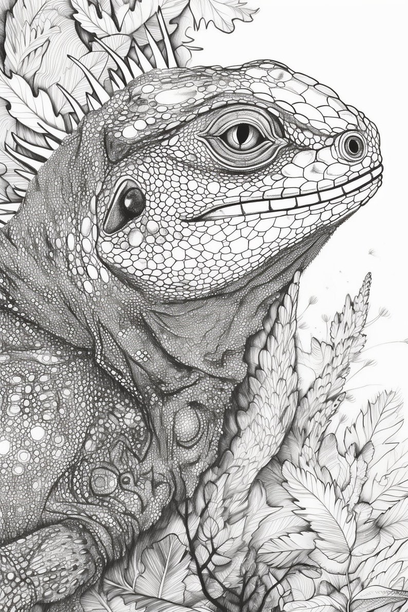 50 Reptile Colouring Pages for Adults, Amazing Patterns for Stress