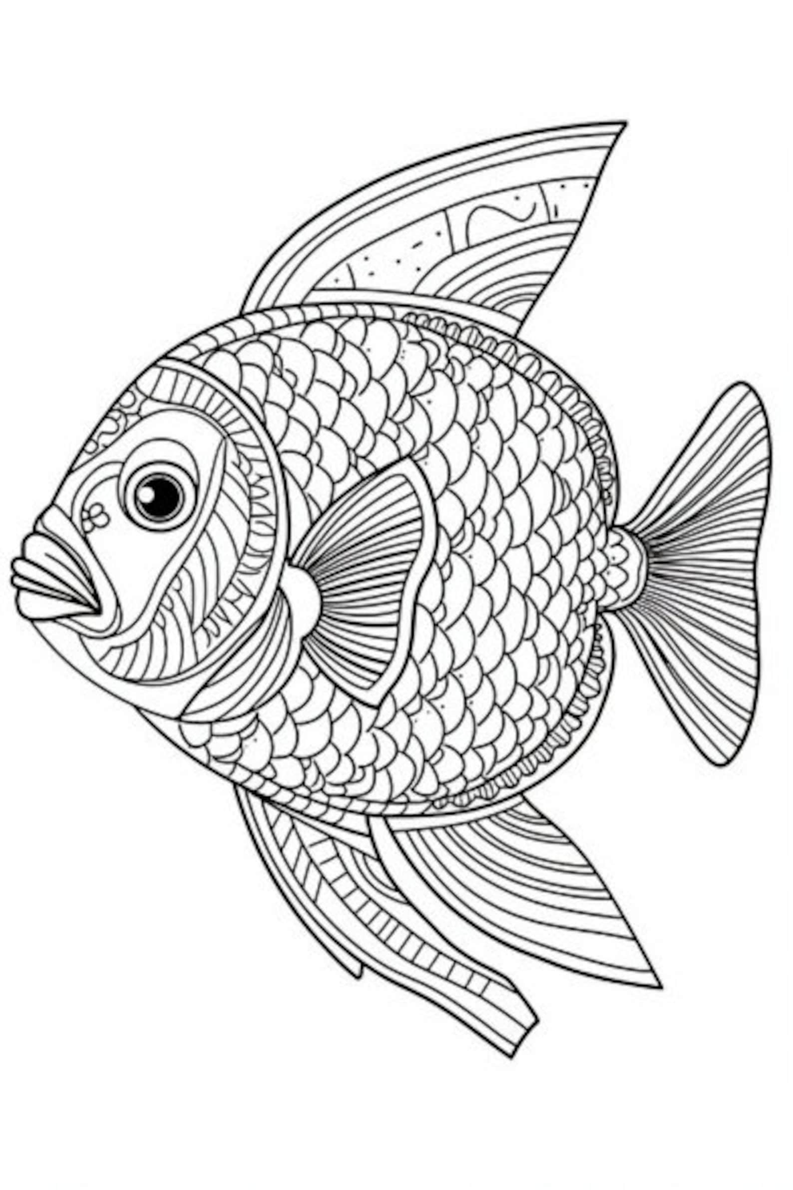 Colouring Inn Fish Pattern 50 Fish Colouring Pages, Amazing Patterns, Adult Colouring Book ...