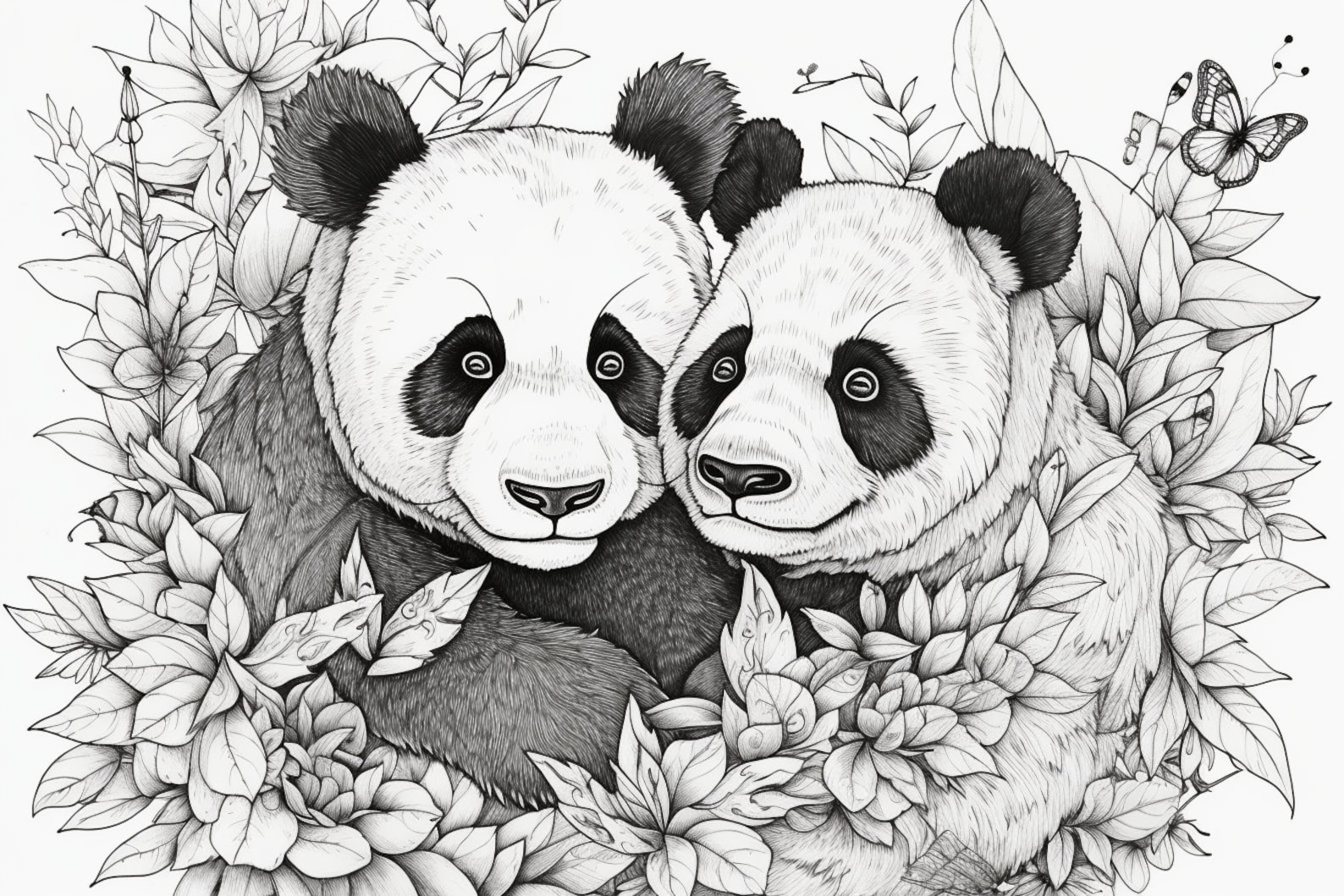 50 Wildlife Pandas Colouring Pages for Adults, Amazing Patterns for ...
