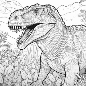 30 Dinosaurs Colouring Pages, Amazing Patterns, Adult Colouring Book ...