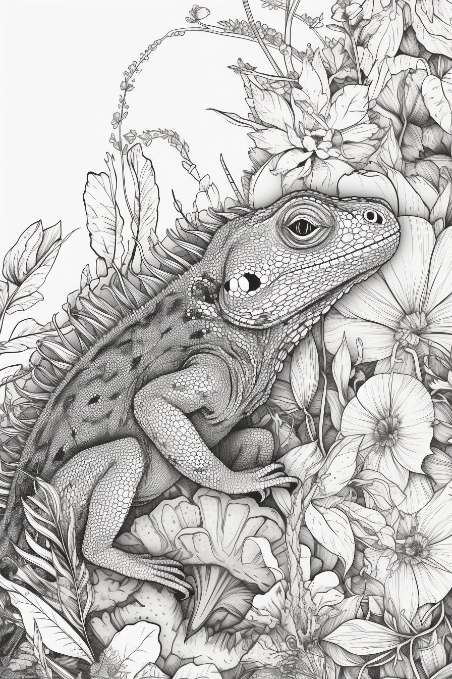 50 Reptile Colouring Pages for Adults, Amazing Patterns for Stress