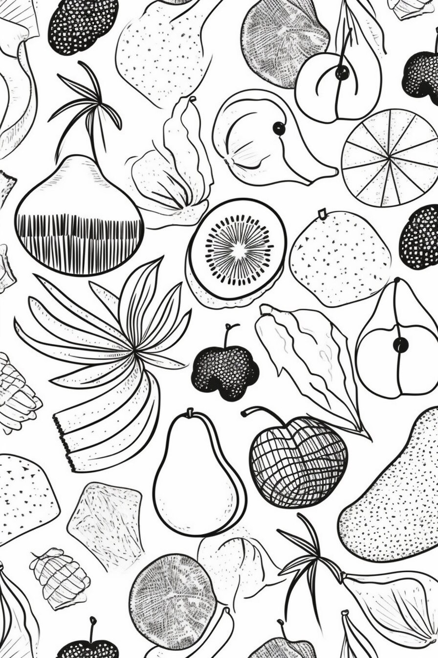 50 Fruit Colouring Pages for Adults, Amazing Patterns for Stress Relief ...
