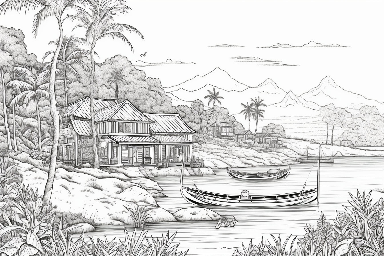 50 Beach Colouring Pages for Adults Amazing Patterns for - Etsy