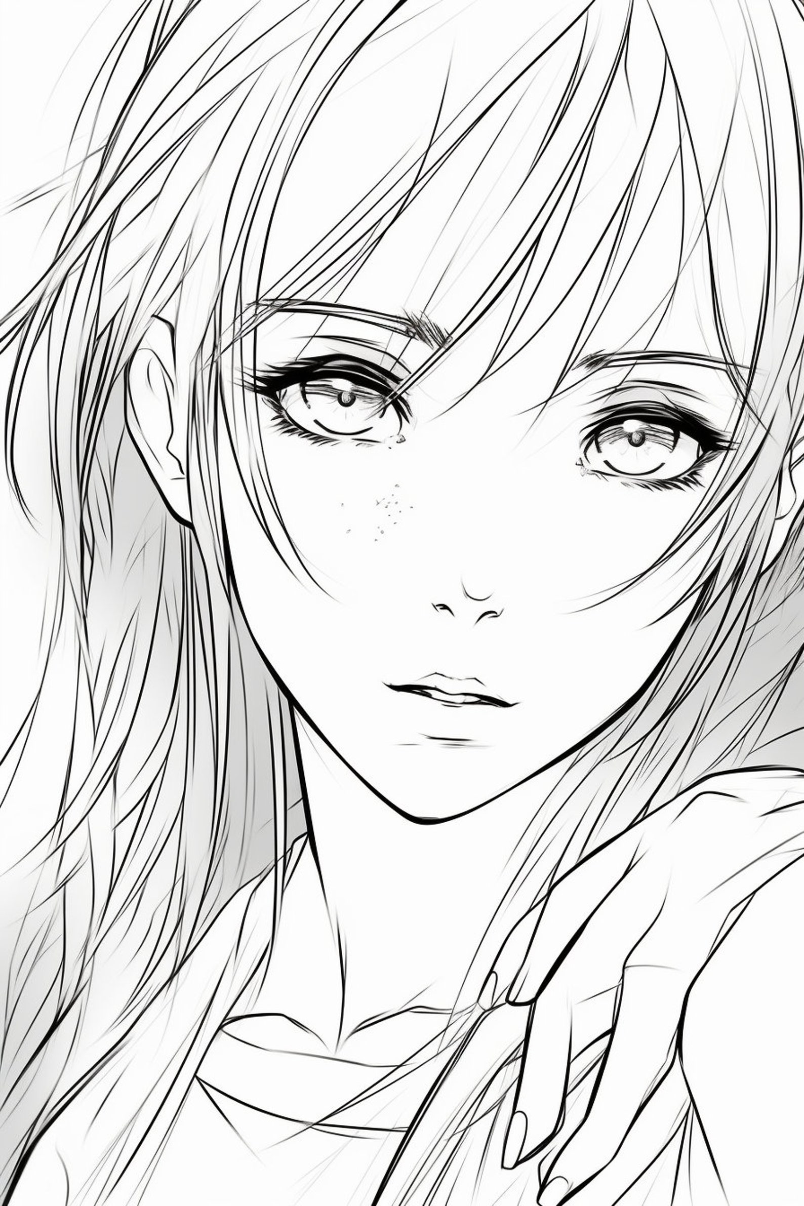 50 Anime Girl Colouring Pages for Adults, Amazing Patterns for Stress ...