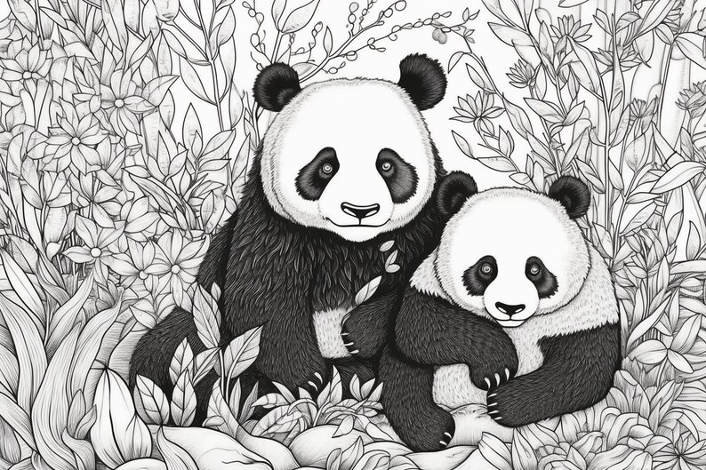 50 Wildlife Pandas Colouring Pages - Il 794xN.4927858101 S88b