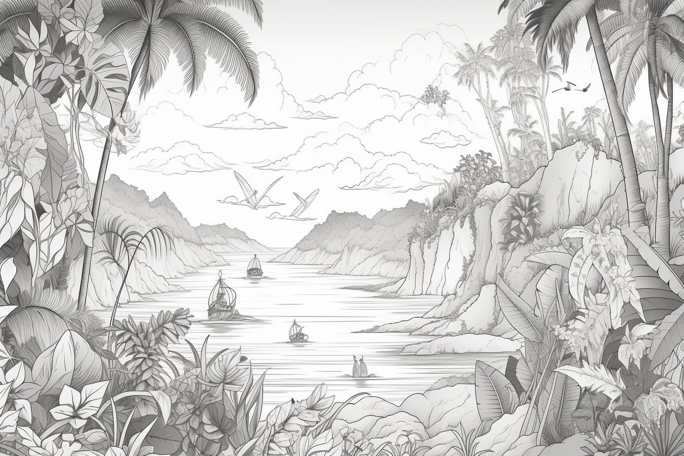 50 Beach Colouring Pages for Adults Amazing Patterns for - Etsy