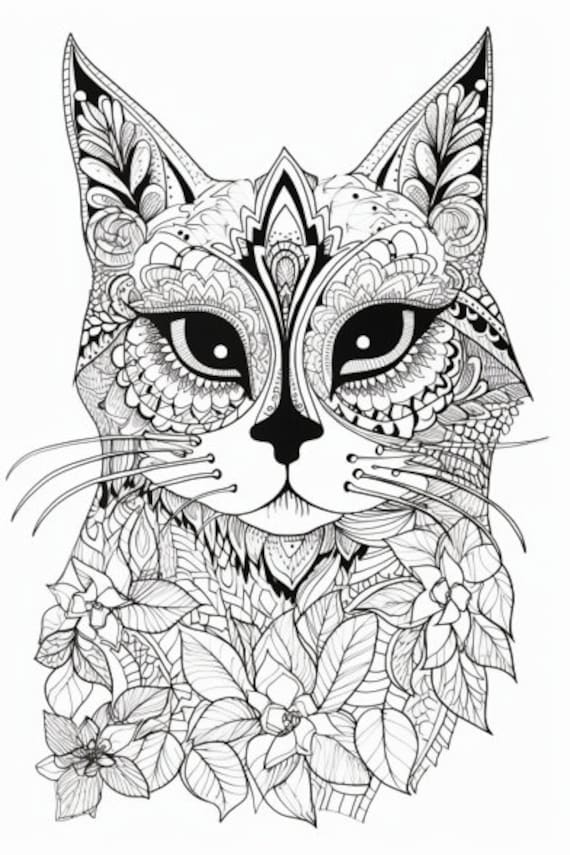 Mandala da colorare: Il gattino studioso