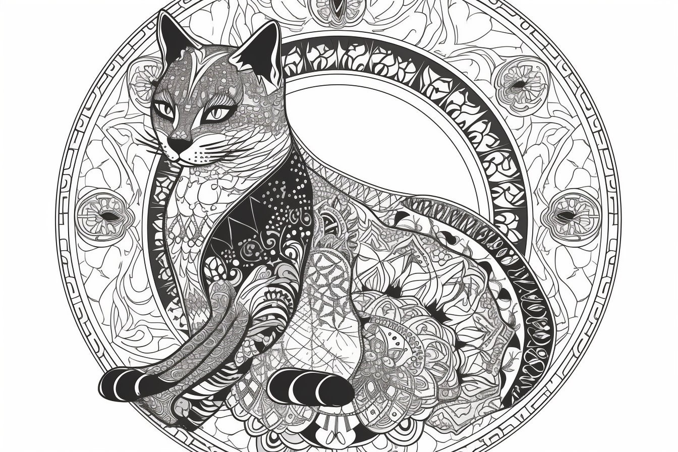50 Cat Mandala Colouring Pages Amazing Patterns Adult - Etsy