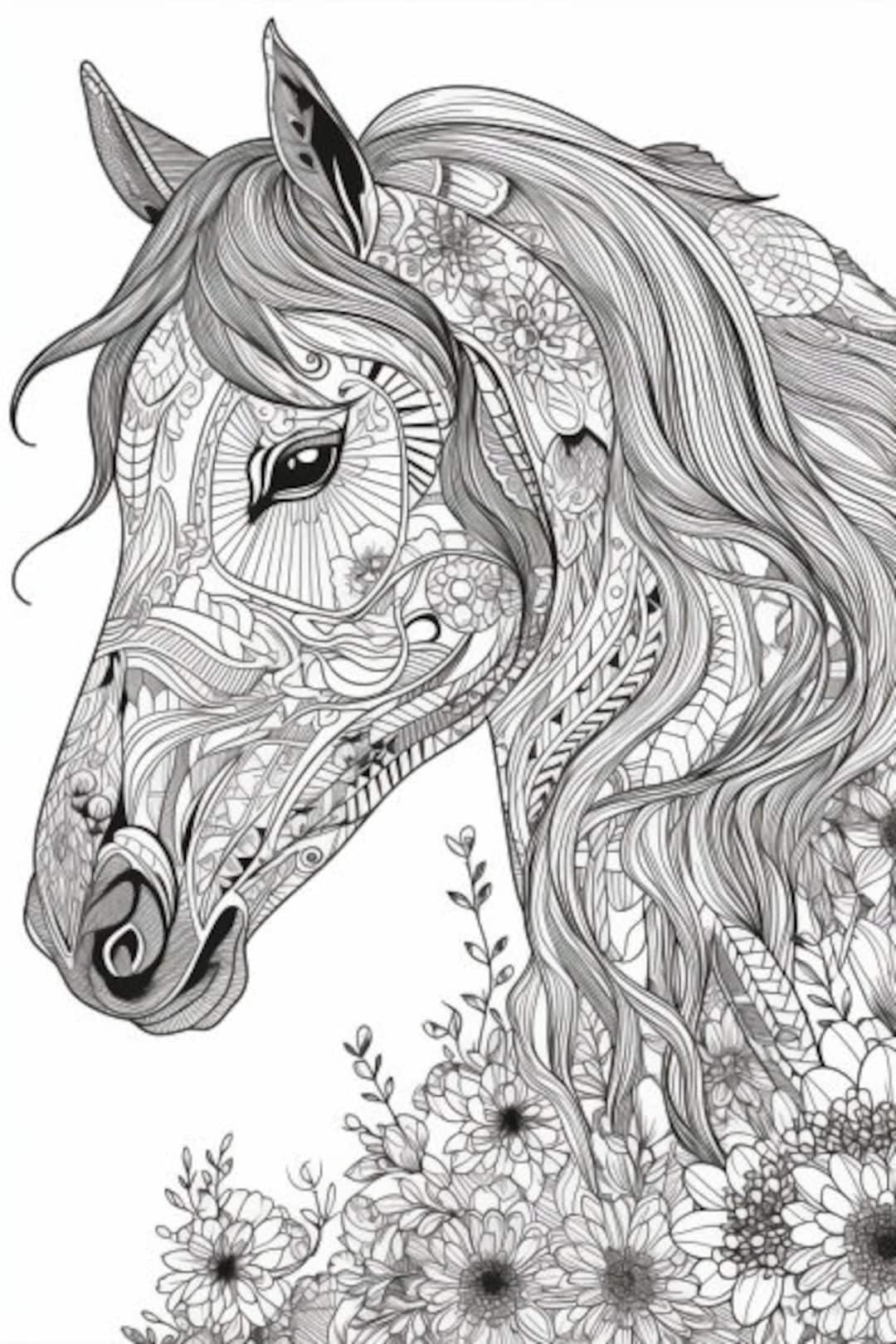 Horse Mandala Colouring Pages: 100 Amazing Patterns Adult - Etsy