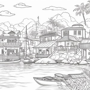 50 Beach Colouring Pages for Adults, Amazing Patterns for Stress Relief ...