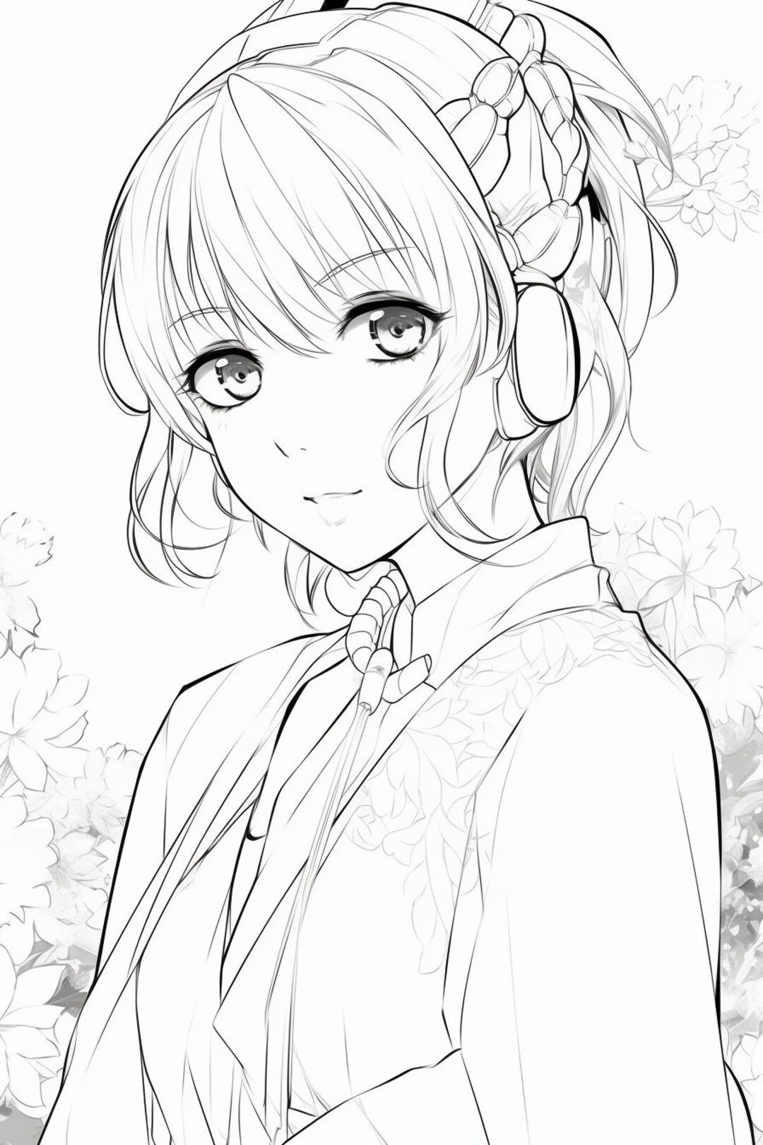 50 Anime Girl Colouring Pages for Adults Amazing Patterns for Etsy