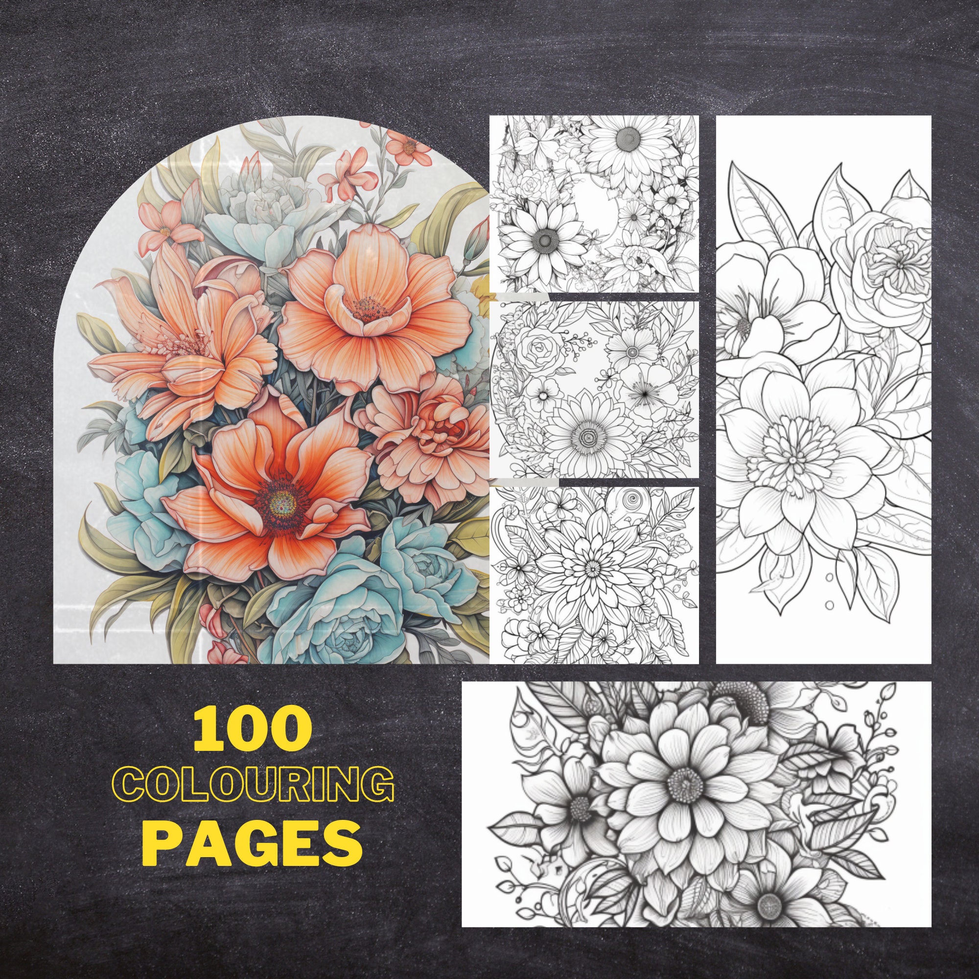 Color Art Florals Adult Coloring book good condition (a few pages missing)