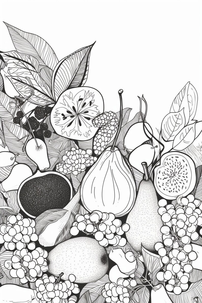 50 Fruit Colouring Pages for Adults, Amazing Patterns for Stress Relief ...