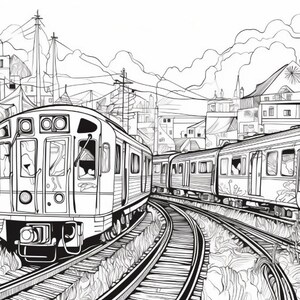 30 Trains Colouring Pages, Amazing Patterns, Adult Colouring Book ...
