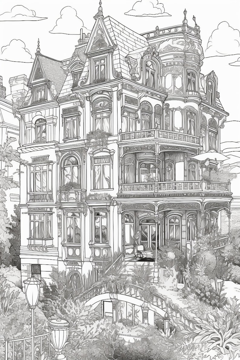 50 Mansion Colouring Pages for - Il 794xN.5015153055 H44n 