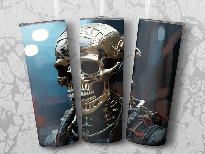 Terminator Sublimination Ai Terminator 20 Oz Skinny Tumbler Sublimation Design, Straight ...