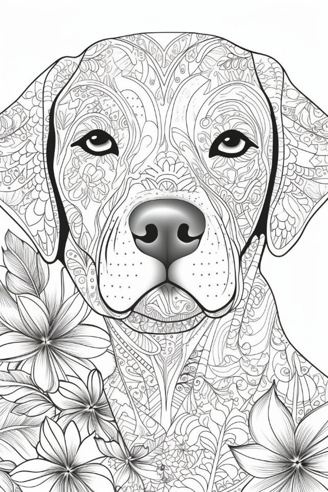 100 Dog Mandala Colouring Page Amazing Patterns Adult - Etsy