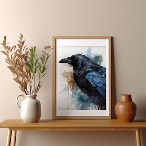 Raven Watercolor Print raven watercolor painting raven wall art