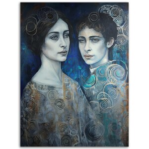Arte digital original do estilo Affinity Klimt estilo Gustav Klimt arte de parede para presente