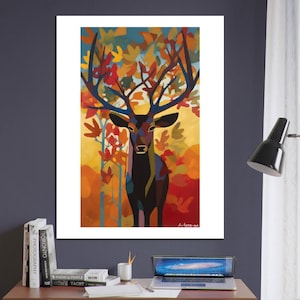 Ciervo en otoño - Arte mural