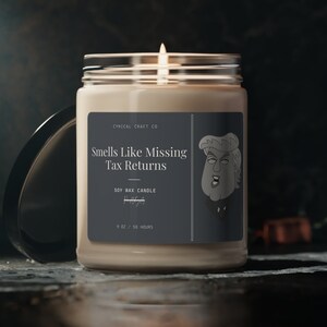 Smells Like Missing Tax Returns Candle | Funny Gift | Political Gift | Liberal Meme | 100% Soy Candle | Vegan | Hand-poured in America