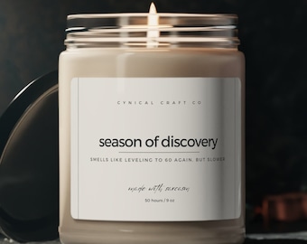 Temporada de Descubrimiento / Regalo de vela divertida / Regalo de World Of Warcraft / Vela Wow / Vela 100% de soja / Vegana / Limpia / Vertida a mano en América
