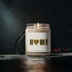 Green and Gold Home Candle | Wisconsin Love Candle | Fun Candle Gift | 100% Soy Candle | Vegan | Clean | Hand-poured in America