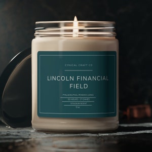 Lincoln Field Candle, Philadelphia Eagles Football Candle, Eagles Football Gift, Philly Fan Home Decor, 100% Soy Candle