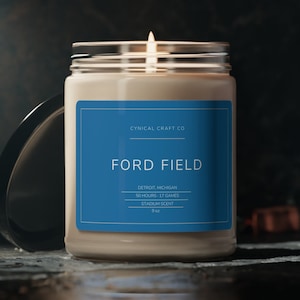 Ford Field Candle, Detroit Lions Football Candle, Lions Football Gift, Detroit Lions Fan Home Decor, 100% Soy Candle