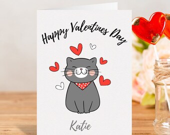 Valentines Day cards/happy Valentines Day/cat valentines card/card for girlfriend/wife/kid/cute valentines card